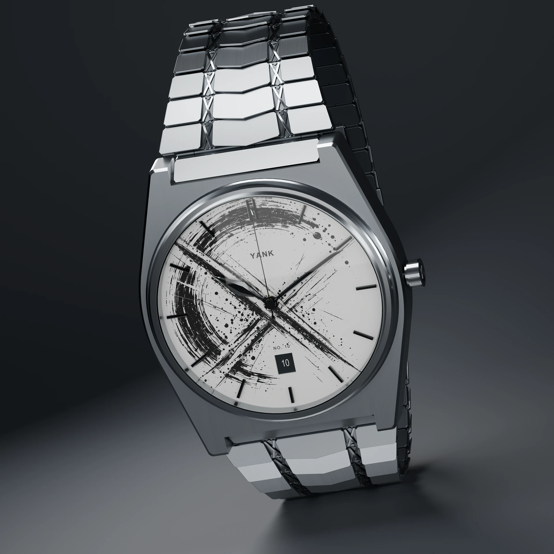 No. 10 Samurai with its white ink dial and dark steel armour bracelet